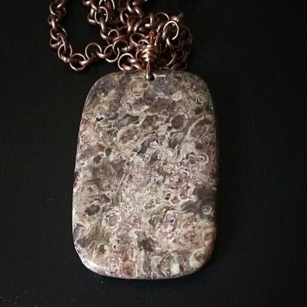 BIG! Bold + Chunky Men's Jasper Pendant - Desert Sage Camouflage Camo Pattern